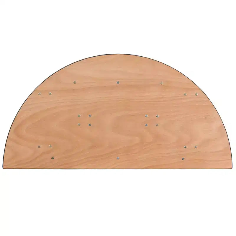 Emma and Oliver 4-Foot Half-Round Wood Folding Banquet Table - Event & Catering Table
