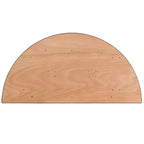 Emma and Oliver 4-Foot Half-Round Wood Folding Banquet Table - Event & Catering Table