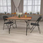 Emma and Oliver 4-Foot Square Wood Folding Banquet Table - Event & Catering Table