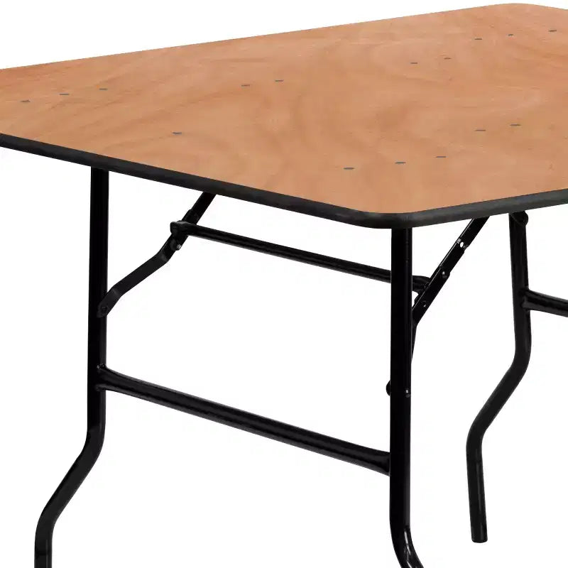 Emma and Oliver 4-Foot Square Wood Folding Banquet Table - Event & Catering Table