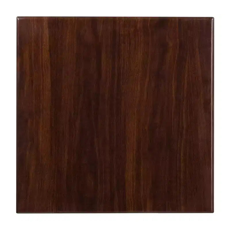 Emma and Oliver 24 Square High-Gloss Resin Table Top with 2 Thick Drop-Lip