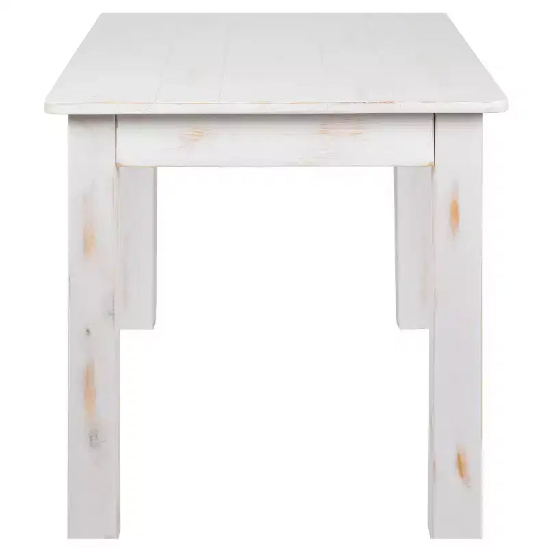 Table de salle à manger rustique rectangulaire en pin massif antique Emma et Oliver 46 x 30