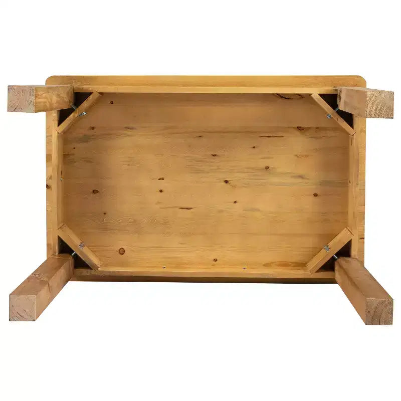 Table de salle à manger rustique rectangulaire en pin massif antique Emma et Oliver 46 x 30