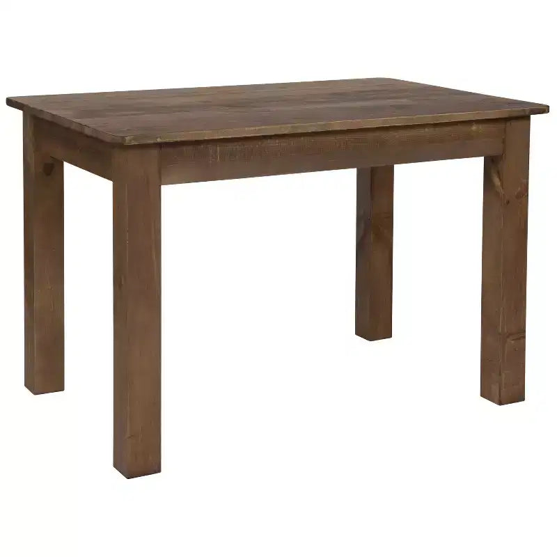 Table de salle à manger rustique rectangulaire en pin massif antique Emma et Oliver 46 x 30
