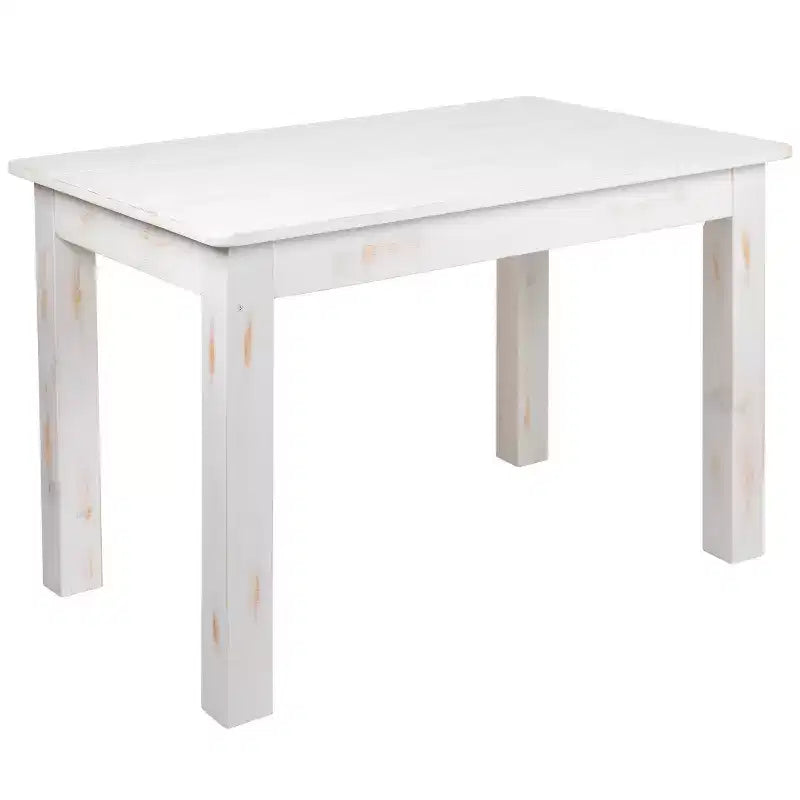 Table de salle à manger rustique rectangulaire en pin massif antique Emma et Oliver 46 x 30