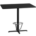 Table de bar rectangulaire en stratifié Emma et Oliver 30x48 avec base à anneau de 23,5x29,5 pieds