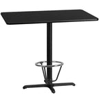 Table de bar rectangulaire en stratifié Emma et Oliver 30x48 avec base à anneau de 23,5x29,5 pieds