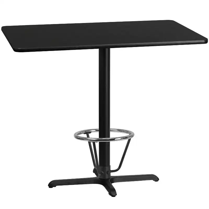 Table de bar rectangulaire en stratifié Emma et Oliver 30x48 avec base à anneau de 23,5x29,5 pieds