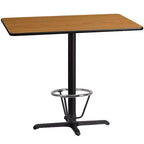 Table de bar rectangulaire en stratifié Emma et Oliver 30x48 avec base à anneau de 23,5x29,5 pieds