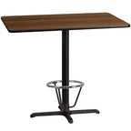 Table de bar rectangulaire en stratifié Emma et Oliver 30x48 avec base à anneau de 23,5x29,5 pieds
