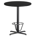 Emma and Oliver 36 Round Laminate Bar Table with 30x30 Foot Ring Base