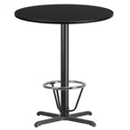 Emma and Oliver 36 Round Laminate Bar Table with 30x30 Foot Ring Base
