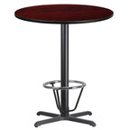 Emma and Oliver 36 Round Laminate Bar Table with 30x30 Foot Ring Base