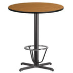 Emma and Oliver 36 Round Laminate Bar Table with 30x30 Foot Ring Base