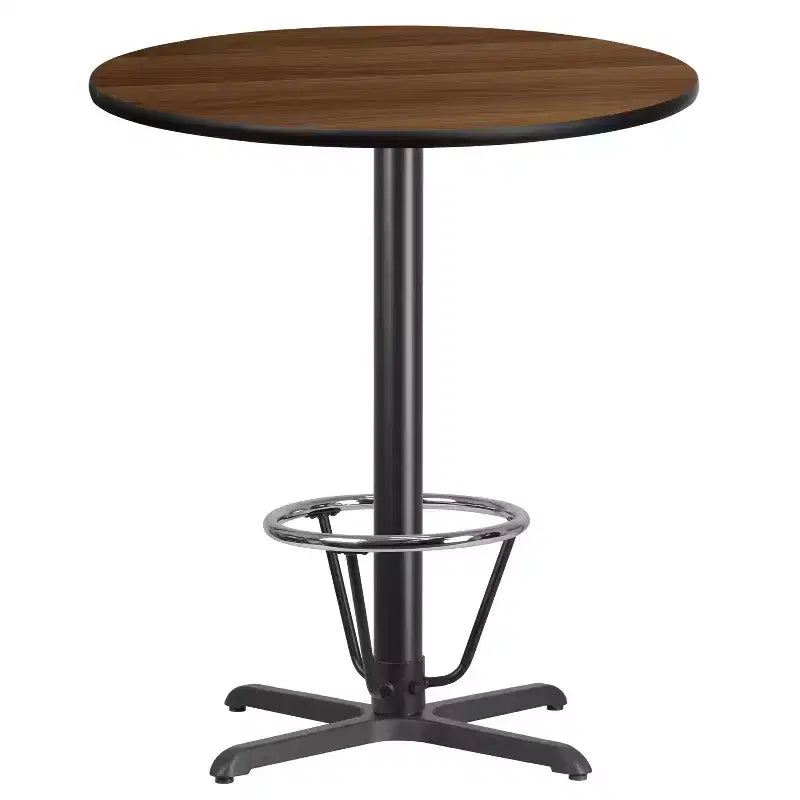 Emma and Oliver 36 Round Laminate Bar Table with 30x30 Foot Ring Base