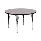 Emma and Oliver 42 Round HP Laminate Adjustable Preschool Activity Table
