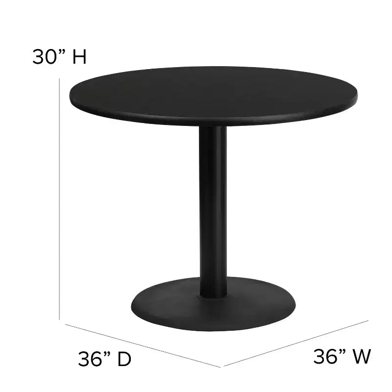Emma and Oliver 36 Round Laminate X-Base Table Set with 4 Banquet Chairs