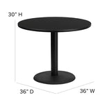 Emma and Oliver 36 Round Laminate X-Base Table Set with 4 Banquet Chairs