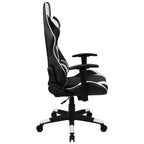 Chaise de jeu ergonomique Emma et Oliver Racing avec dossier entièrement inclinable en cuir synthétique rouge