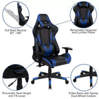 Chaise de jeu ergonomique Emma et Oliver Racing avec dossier entièrement inclinable en cuir synthétique rouge