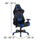 Chaise de jeu ergonomique Emma et Oliver Racing avec dossier entièrement inclinable en cuir synthétique rouge
