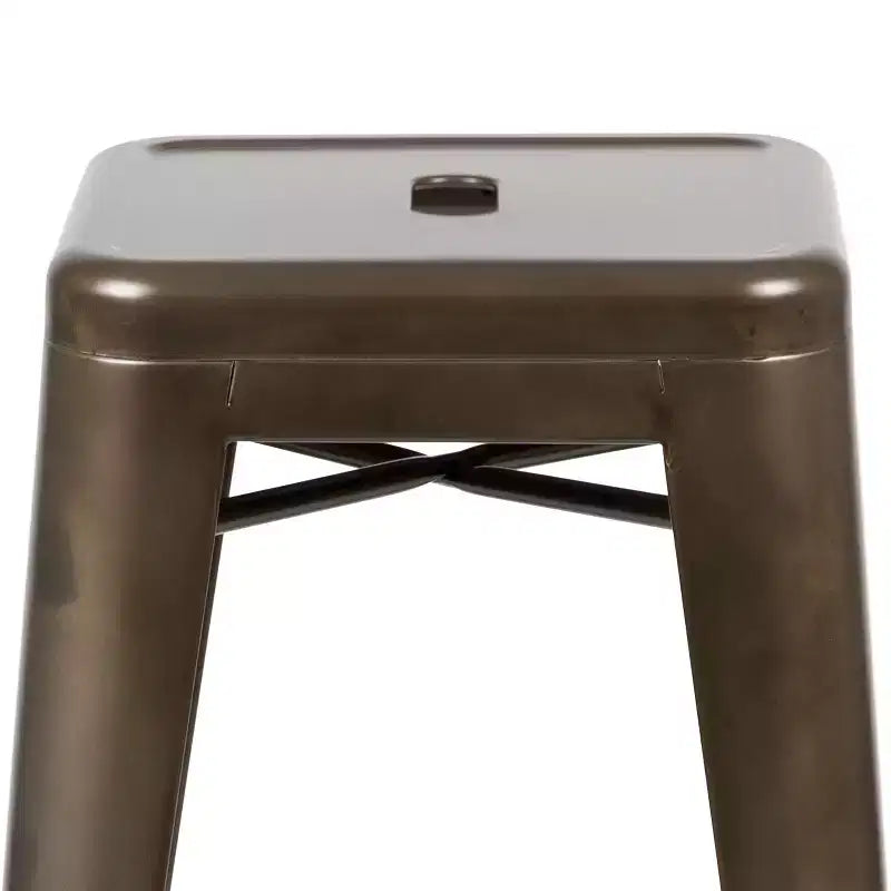 Emma and Oliver 4 Pack 30 High Metal Indoor Bar Stool - Stackable Stool