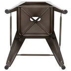 Emma and Oliver 4 Pack 30 High Metal Indoor Bar Stool - Stackable Stool