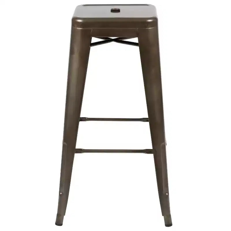 Emma and Oliver 4 Pack 30 High Metal Indoor Bar Stool - Stackable Stool