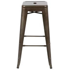 Emma and Oliver 4 Pack 30 High Metal Indoor Bar Stool - Stackable Stool
