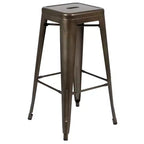 Emma and Oliver 4 Pack 30 High Metal Indoor Bar Stool - Stackable Stool