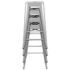 Emma and Oliver 4 Pack 30 High Metal Indoor Bar Stool - Stackable Stool