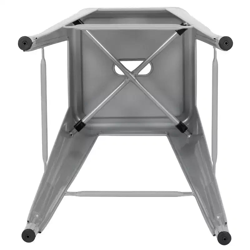 Emma and Oliver 4 Pack 30 High Metal Indoor Bar Stool - Stackable Stool