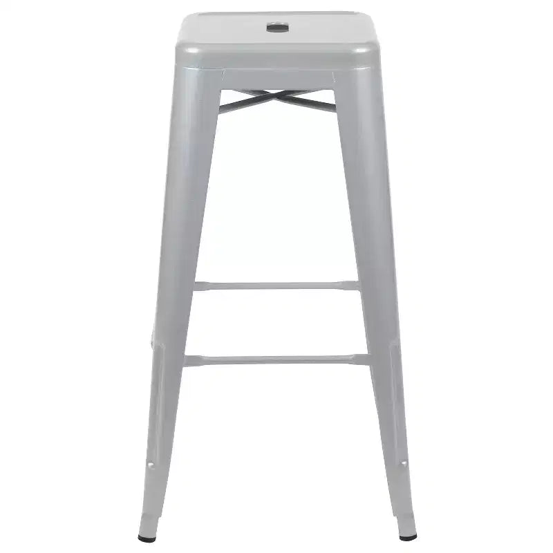 Emma and Oliver 4 Pack 30 High Metal Indoor Bar Stool - Stackable Stool