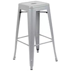 Emma and Oliver 4 Pack 30 High Metal Indoor Bar Stool - Stackable Stool