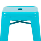 Emma and Oliver 4 Pack 30 High Metal Indoor Bar Stool - Stackable Stool
