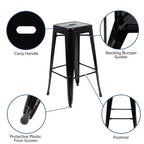 Emma and Oliver 4 Pack 30 High Metal Indoor Bar Stool - Stackable Stool