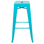 Emma and Oliver 4 Pack 30 High Metal Indoor Bar Stool - Stackable Stool