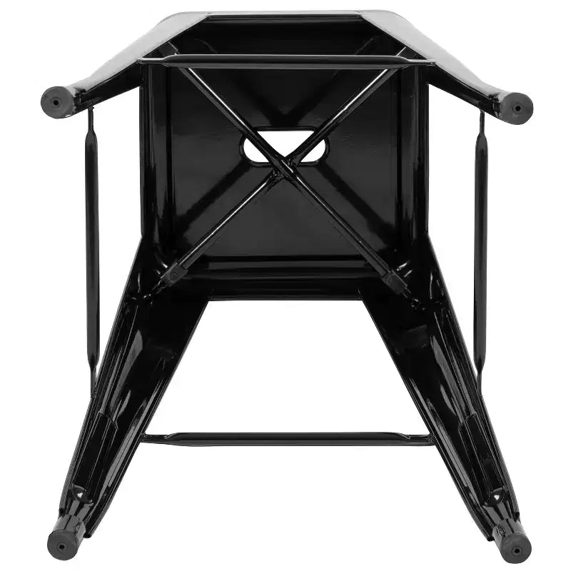 Emma and Oliver 4 Pack 30 High Metal Indoor Bar Stool - Stackable Stool
