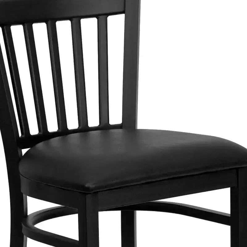 Tabouret de bar de restaurant Emma et Oliver Black Vertical Back en métal