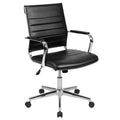 Emma and Oliver Mid-Back LeatherSoft Ribbed Executive Swivel Office Chair - Desk Chair
