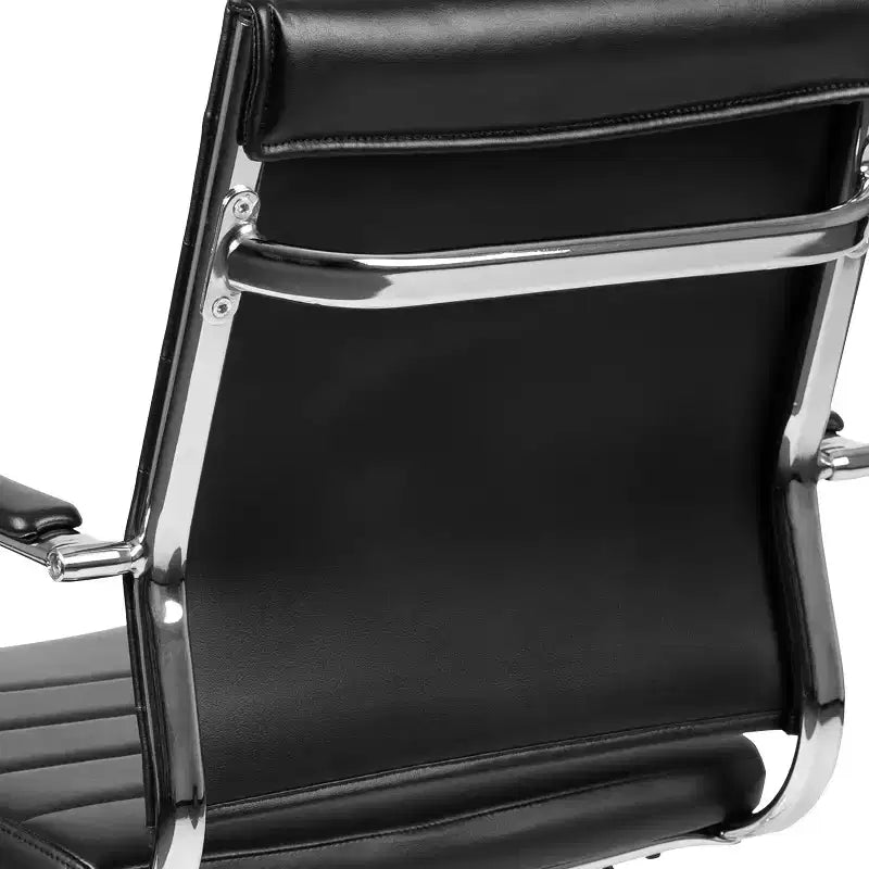 Emma and Oliver Mid-Back LeatherSoft Ribbed Executive Swivel Office Chair - Desk Chair