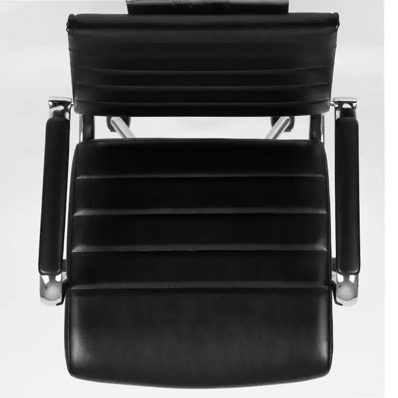 Emma and Oliver Mid-Back LeatherSoft Ribbed Executive Swivel Office Chair - Desk Chair