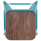 Emma et Oliver Tabouret de bar d'intérieur en métal de 24 po avec siège en bois – Ensemble empilable de 4