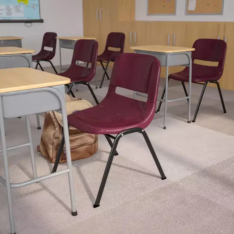 Emma and Oliver Ergonomic Shell Student Stack Chair - Classroom Chair / Office Guest Chair
