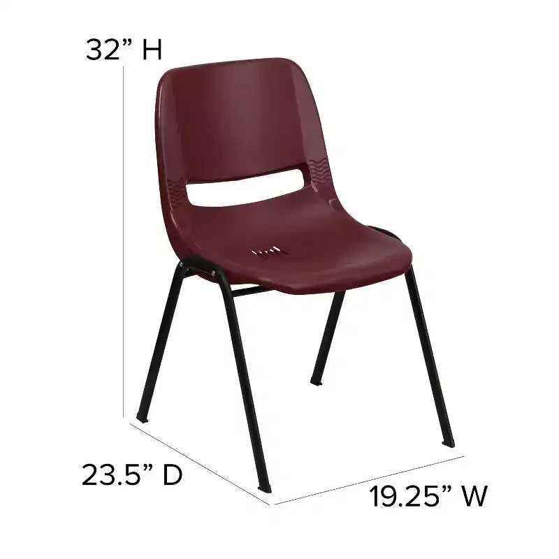 Emma and Oliver Ergonomic Shell Student Stack Chair - Classroom Chair / Office Guest Chair