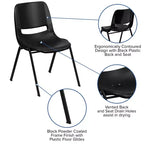 Emma and Oliver Ergonomic Shell Student Stack Chair - Classroom Chair / Office Guest Chair