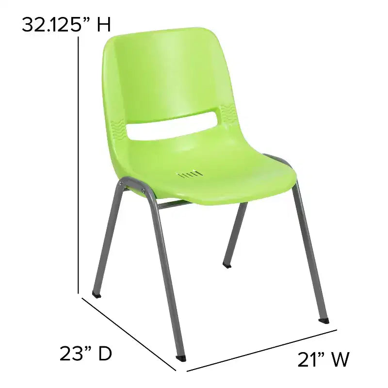 Emma and Oliver Ergonomic Shell Student Stack Chair - Classroom Chair / Office Guest Chair