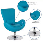 Emma and Oliver Swiveling Side Reception Chair with Back Pillow