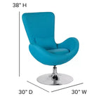 Emma and Oliver Swiveling Side Reception Chair with Back Pillow