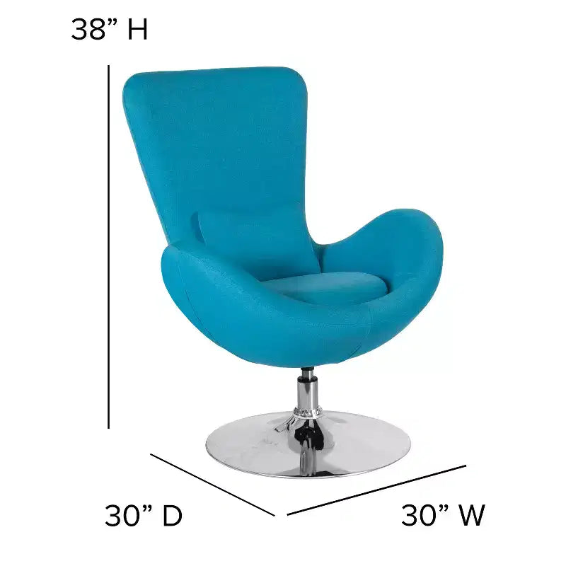 Emma and Oliver Swiveling Side Reception Chair with Back Pillow